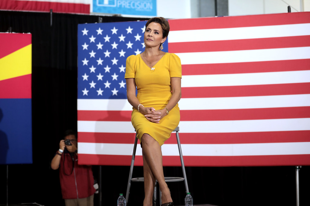 Kari Lake Kari Lake speaking with supporters at a campaign… Flickr