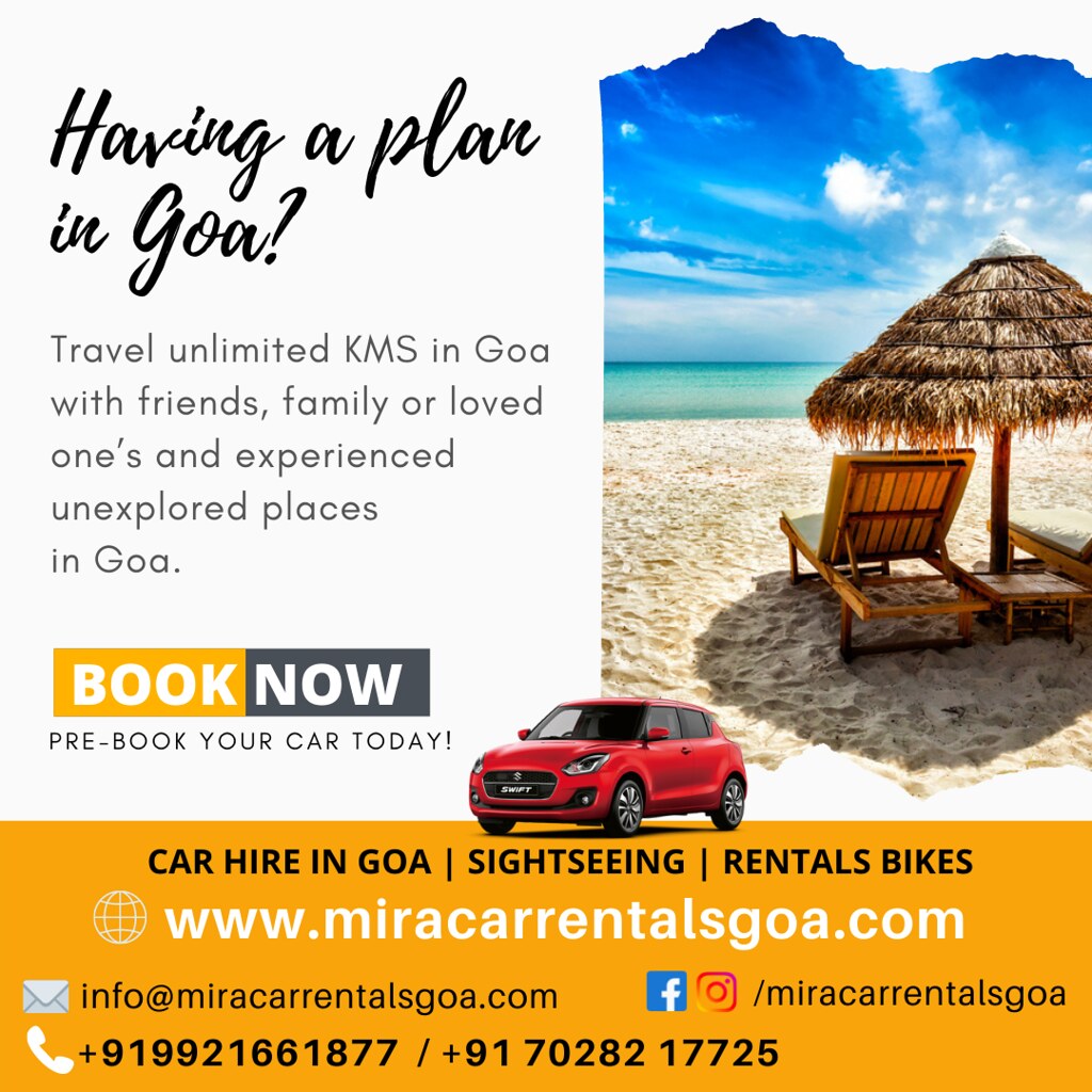Book now! Car hire in Goa mira car rental