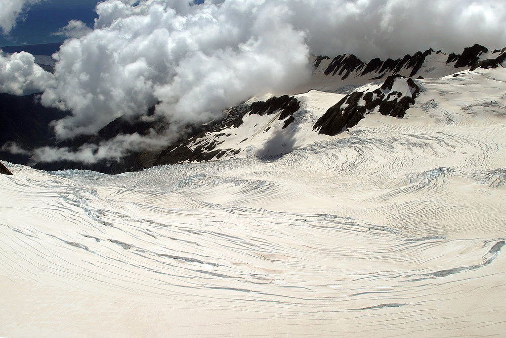 Agassiz Glacier flowing into the Franz Josef Glacier, New … Flickr