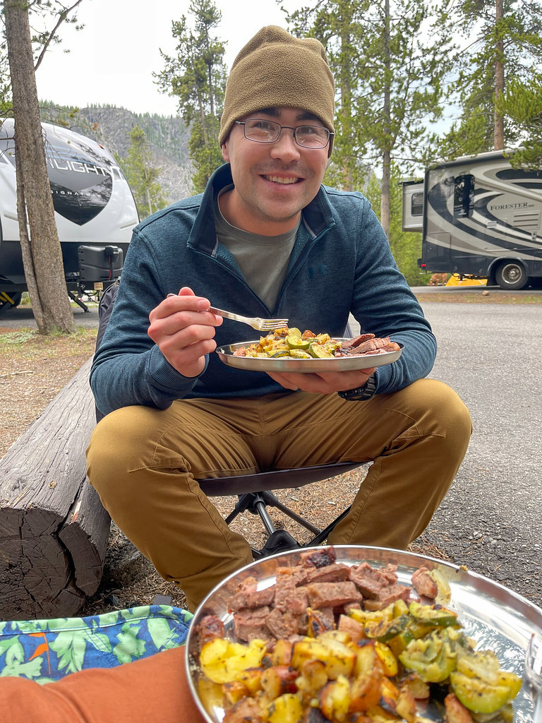Yellowstone NP camp dinner, 6/1/22 Haley Kit Flickr
