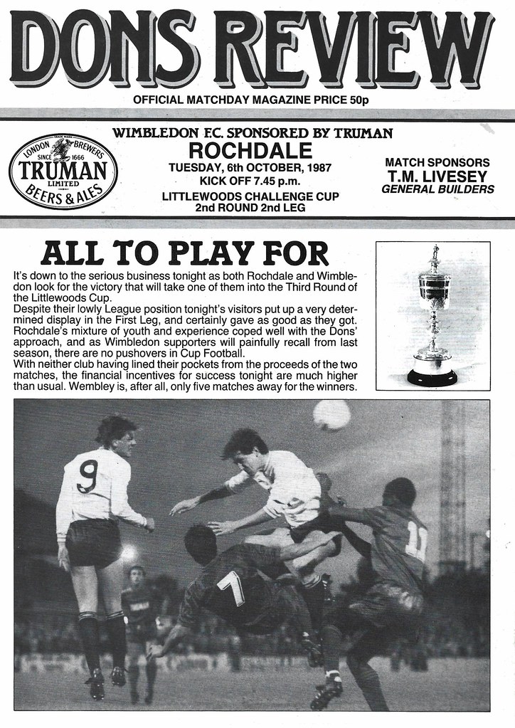 Wimbledon vs Rochdale 1987 Flickr