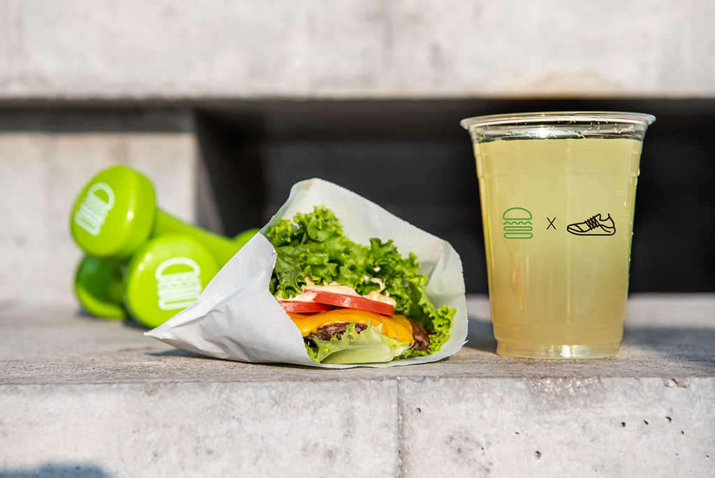 Shake Shack Bunless Burger _ Kiwi Sea Salt Lemonade Flickr