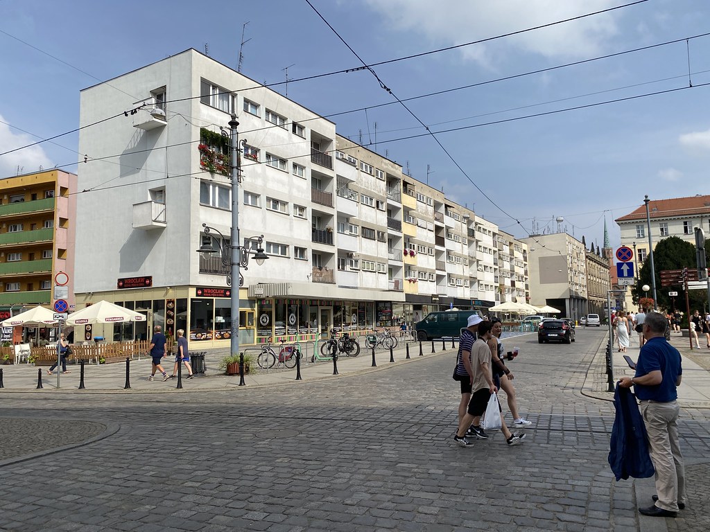 Modernist apartment building in the center of Wrocław at… Flickr