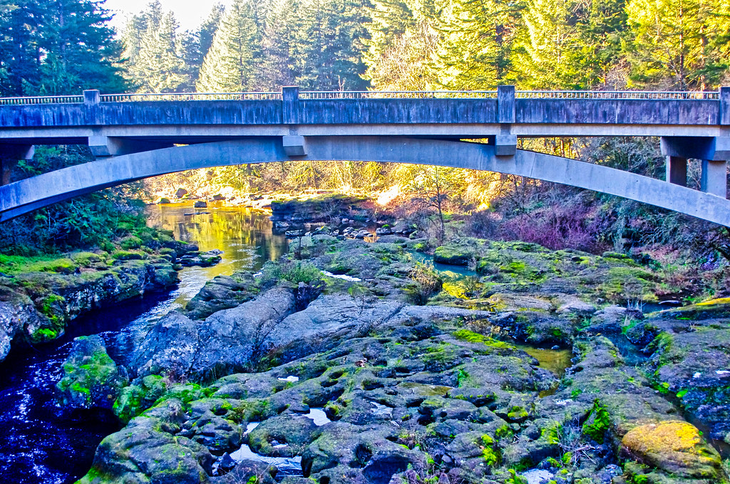 Arch bridge over the East Fork of the Lewis River & Big Tr… Flickr