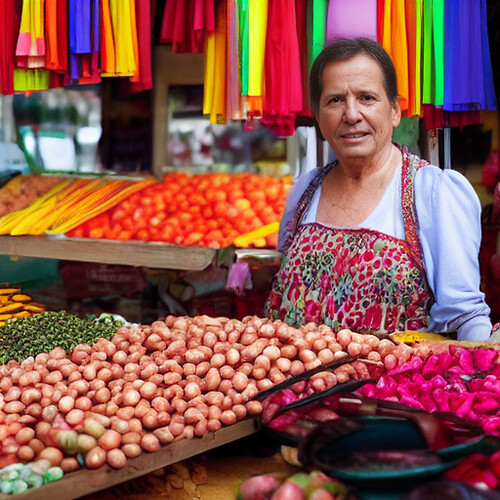 Spanish market stall seller Who will buy a million tiny po… Flickr