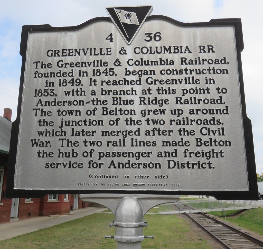 Greenville & Columbia RR Marker (Belton, South Carolina) Flickr