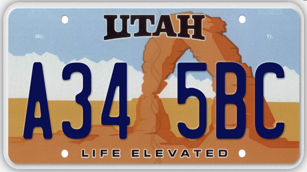 Delicate Arch on Utah license plate Gordon Norman Flickr