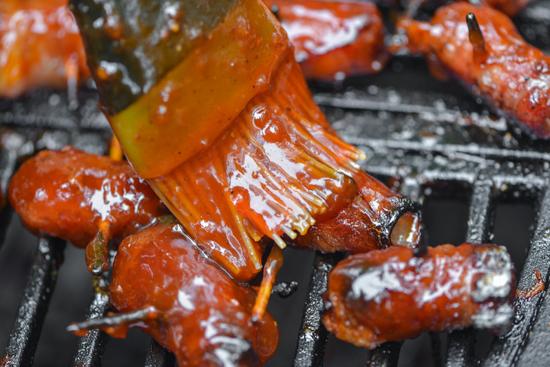 Grilled Candied BaconWrapped Little Smokies Recipe The Meatwave