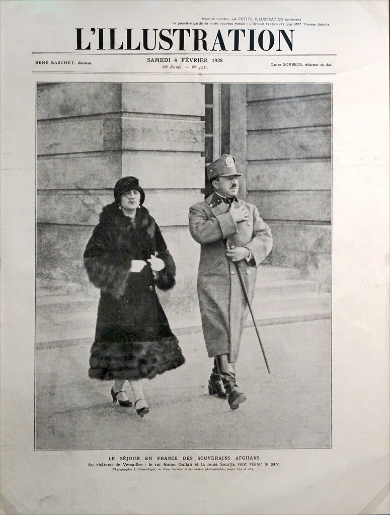 Le roi et la reine d'Afghanistan en 1928 à Versailles (Musée Guimet