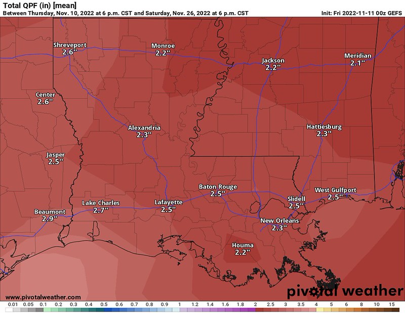 Triple shot of subPolar air for the region with a few chances for rain