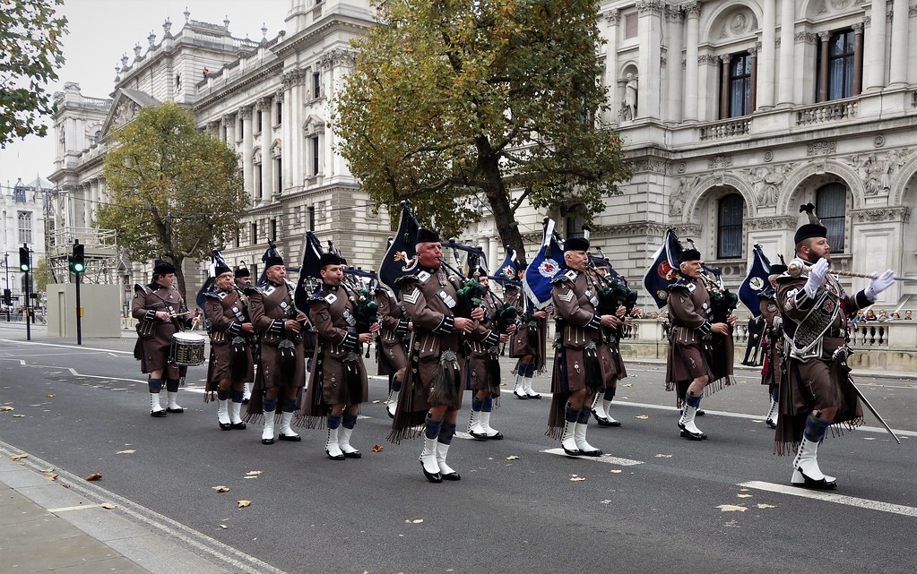 London Scottish Pipes and Drums, Whitehall, London. Flickr