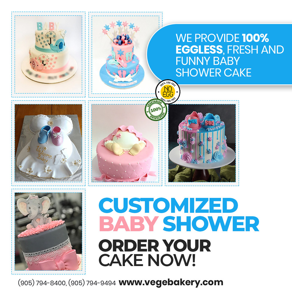 Eggless Baby Shower Cakes Vege Bakery offer customized egg… Flickr