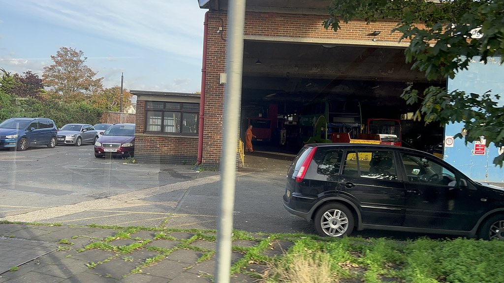 CHICHESTER BUS GARAGE FROM INSIDE OF 10945 THE SOUTH COAST BUS