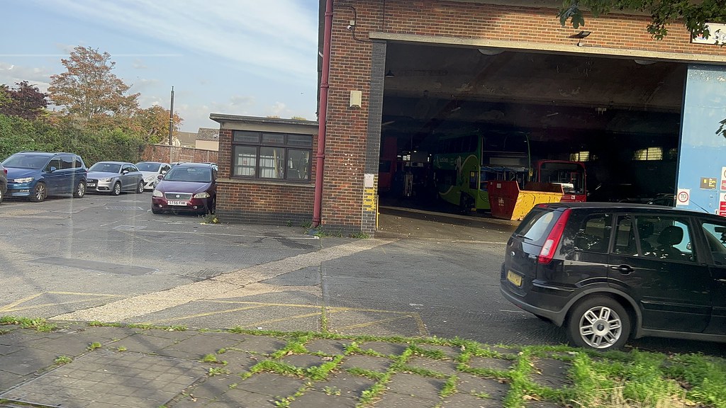 CHICHESTER BUS GARAGE FROM INSIDE OF 10945 THE SOUTH COAST BUS