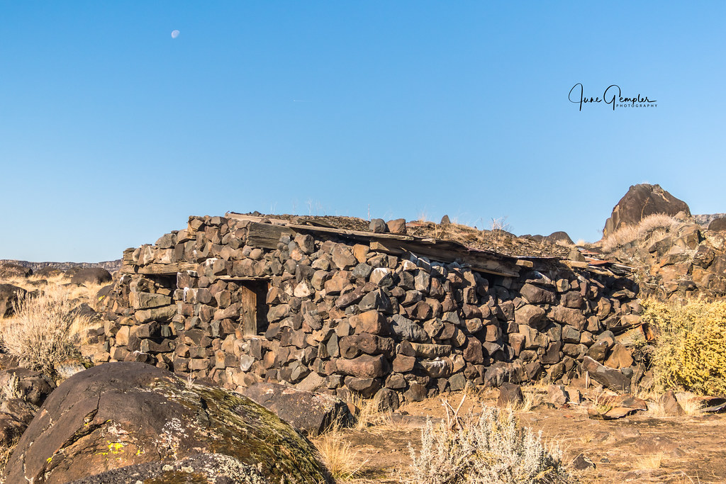 Rock House The "rock house" with the setting moon above