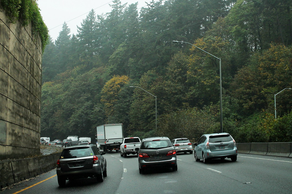 US26 West at Exit of Vista Ridge Tunnels Portland, Oregon