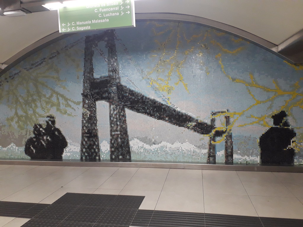 Mosaic Mural, Bilbao Metro Station, Glorieta de Bilbao, Ch… Flickr