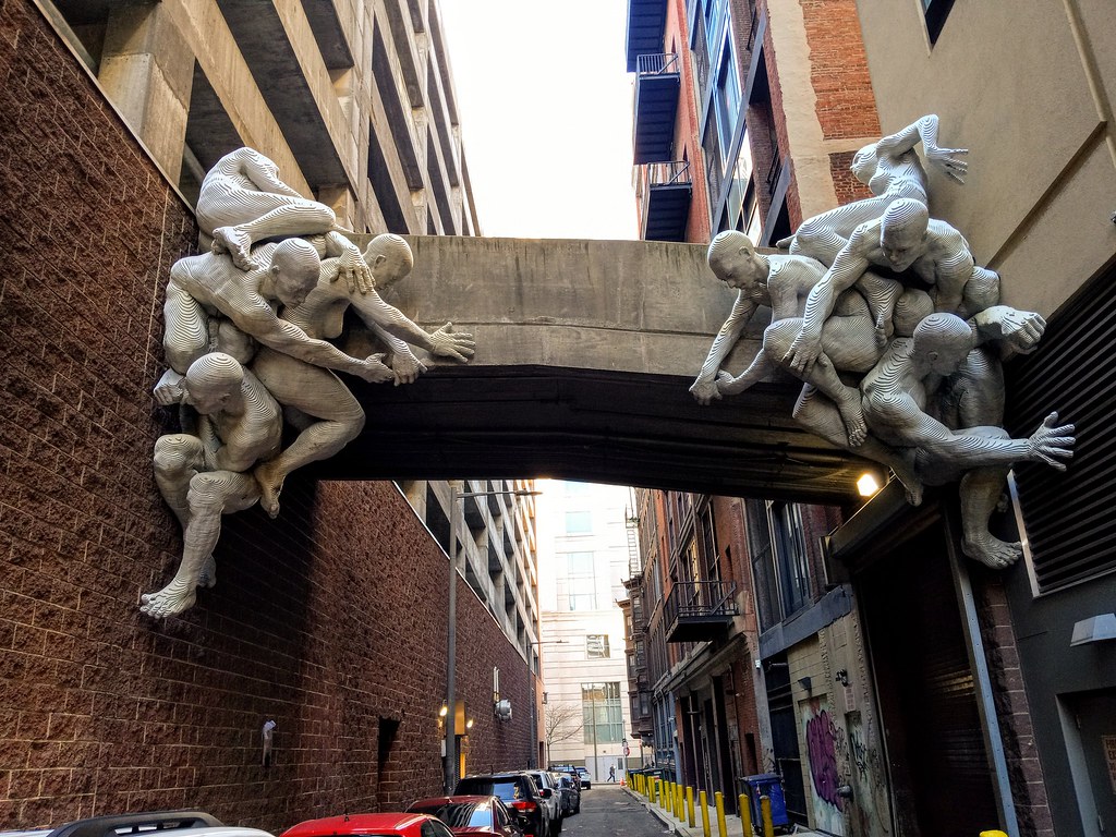 Figures Holding Up Bridge On Cuthbert Street, Philadelphia… Flickr