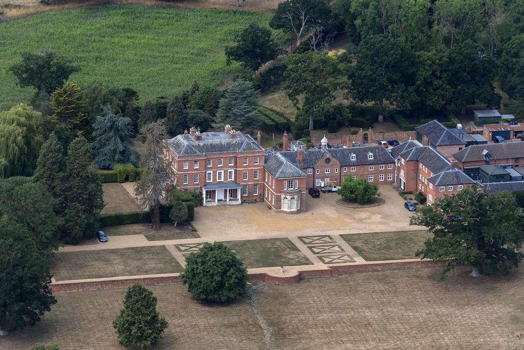 Earsham Hall aerial image country house in Norf… Flickr