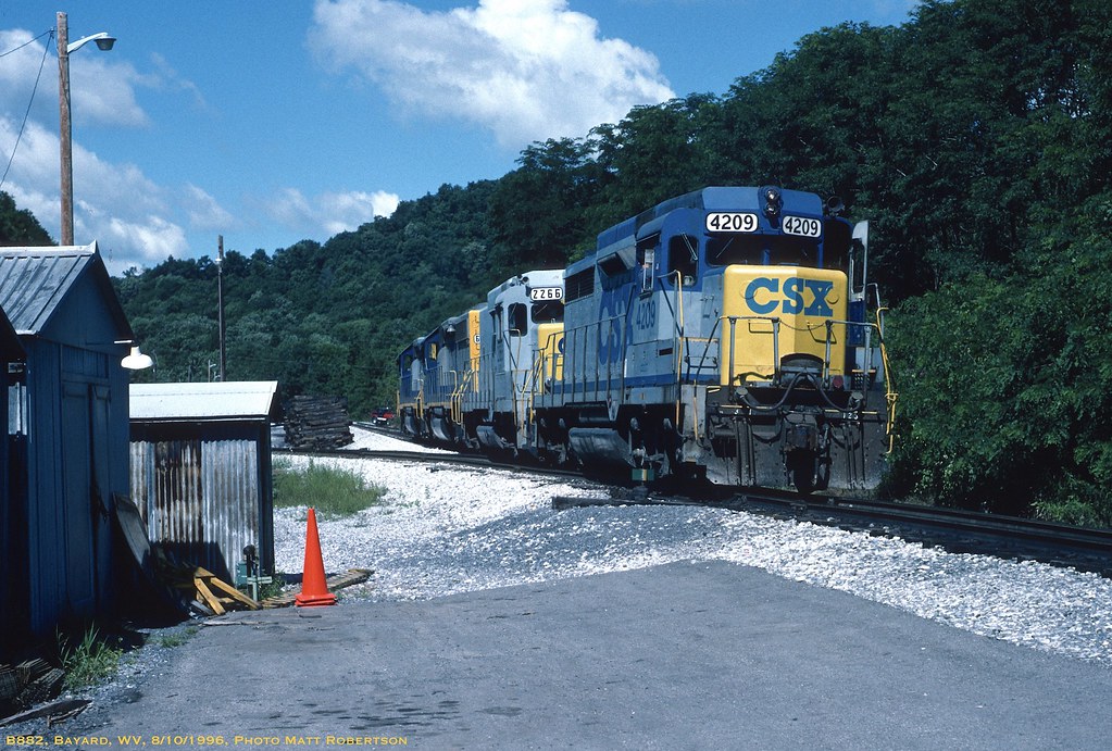 CSXT 4209 GP30M, B882 Helper, Bayard, WV, August 10, 1996 Flickr