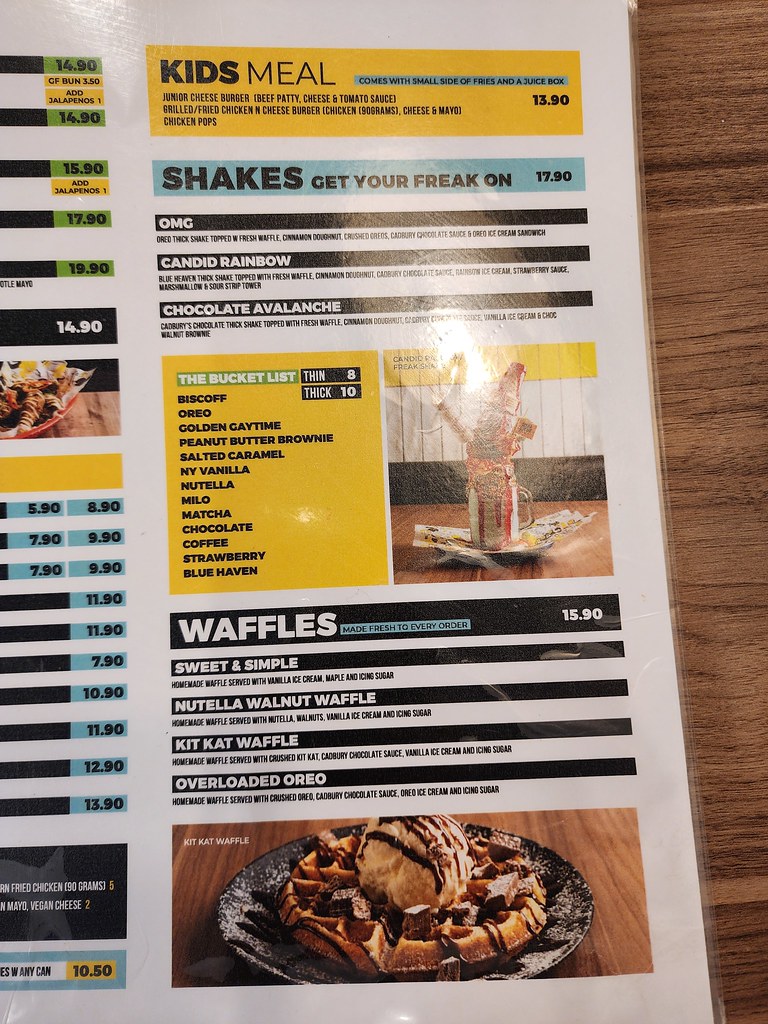 Kids meal, shakes, waffles menu Burger Road, Highett Flickr