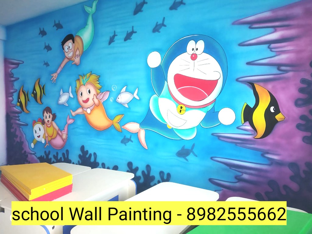 cartoon wall decor design for Indore school wall painting … Flickr