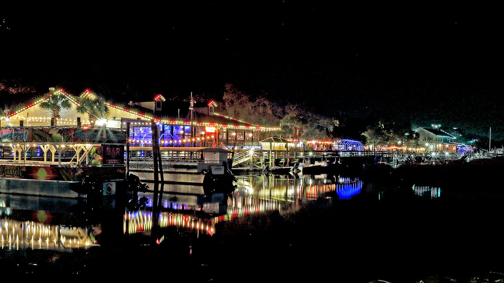 Murrells Inlet waterfront with holiday lights Dave Morin Flickr