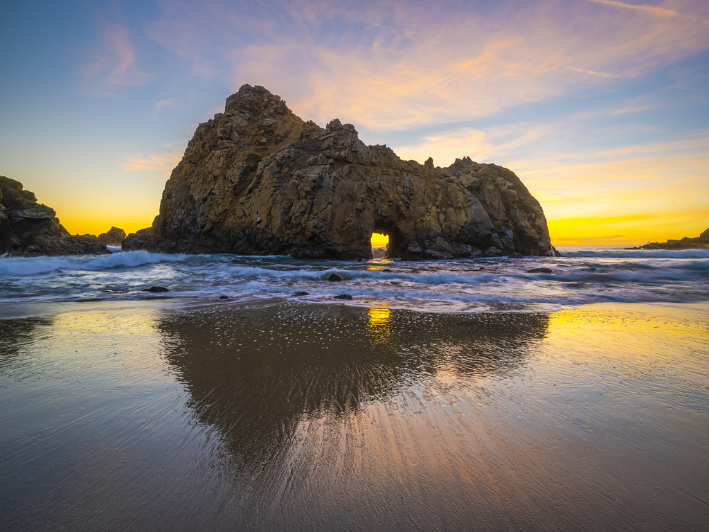 Big Sur Keyhole Rock Pfeiffer Beach Winter Solstice Sunset Colorful