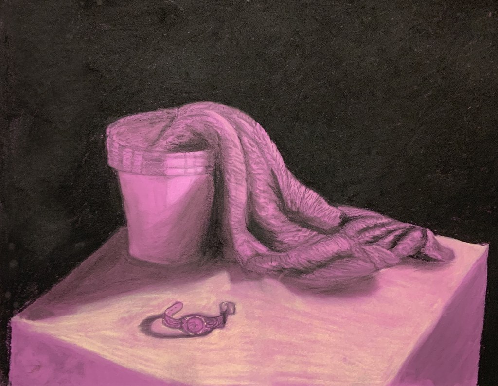 Emma Long, Still Life, Charcoal, 18x24, NFS Cecil College Art