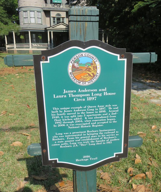 James A. and Laura Thompson Long House Marker (Roxboro, North Carolina
