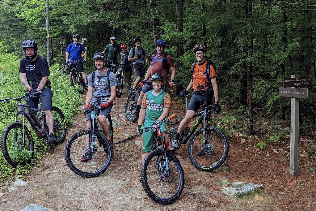 Group ride photo op Trail ride in Bow, New Hampshire. Roug… Flickr
