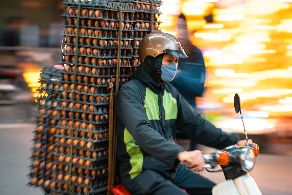Evening Egg Delivery by Motorcycle, Hanoi Vietnam Adam Cohn Flickr
