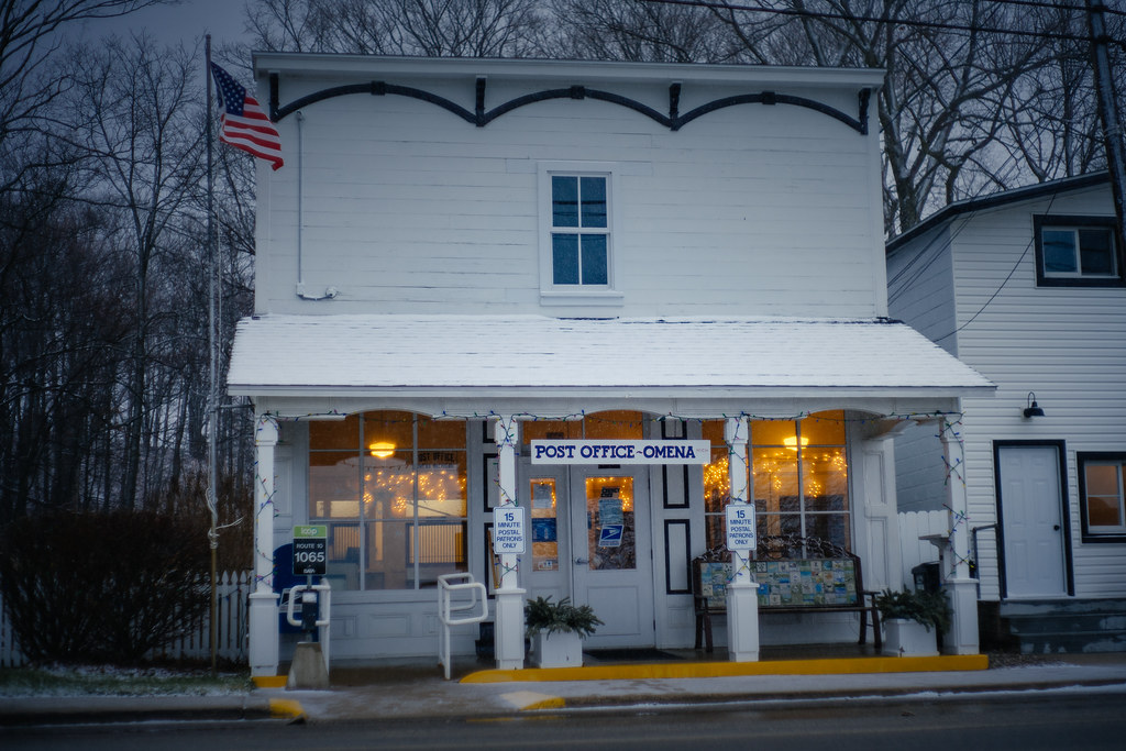 Omena Post Office Home for the holidays in Omena, MI downstreamer
