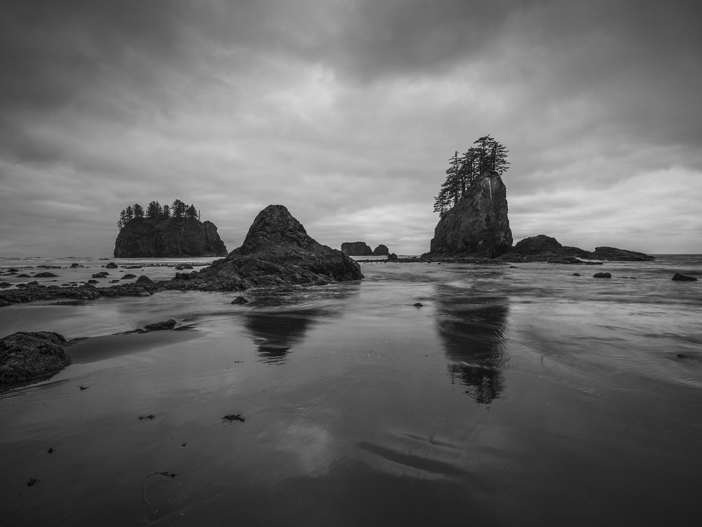 Second Beach Olympic National Park Sunset Seastacks La Push Washington