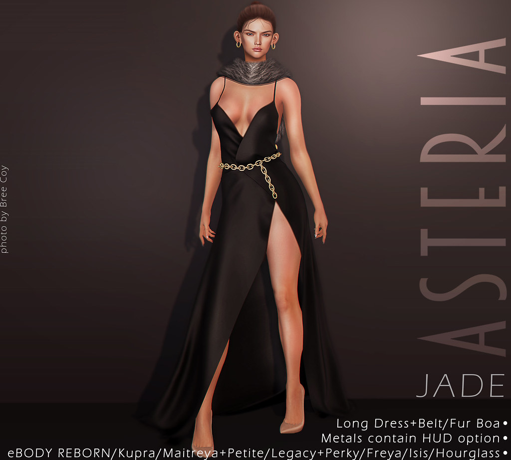 Asteria "Jade" Long Dress & Fur | Exclusive @TheFifty | A S T E R I A
