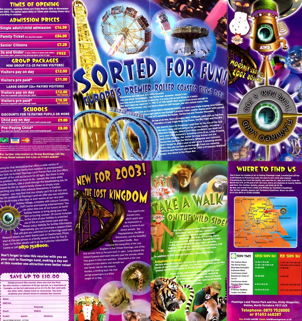 Flamingo Land 2003 Theme Park Map This 2003 park map give… Flickr