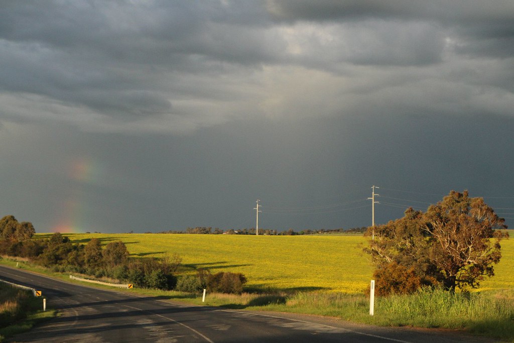 Rainbow over Byrnes Road, Bomen Wagga Wagga is a major reg… Flickr