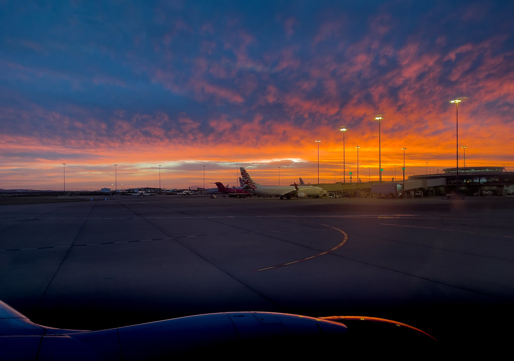 Brisbane Airport Sunset Peter Dyson Flickr