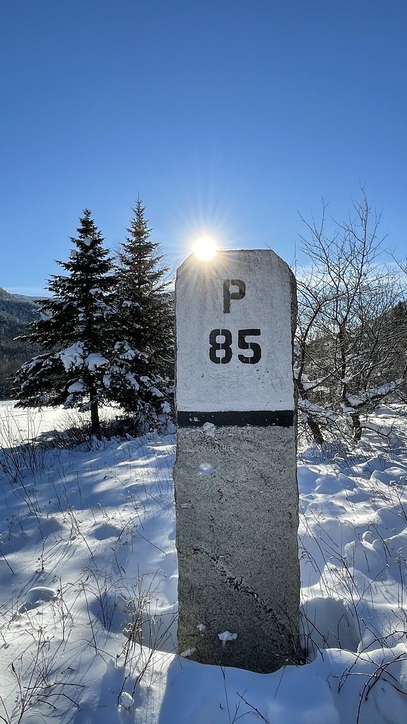 Railroad mile marker for Portland, Maine from Crawford Not… Flickr