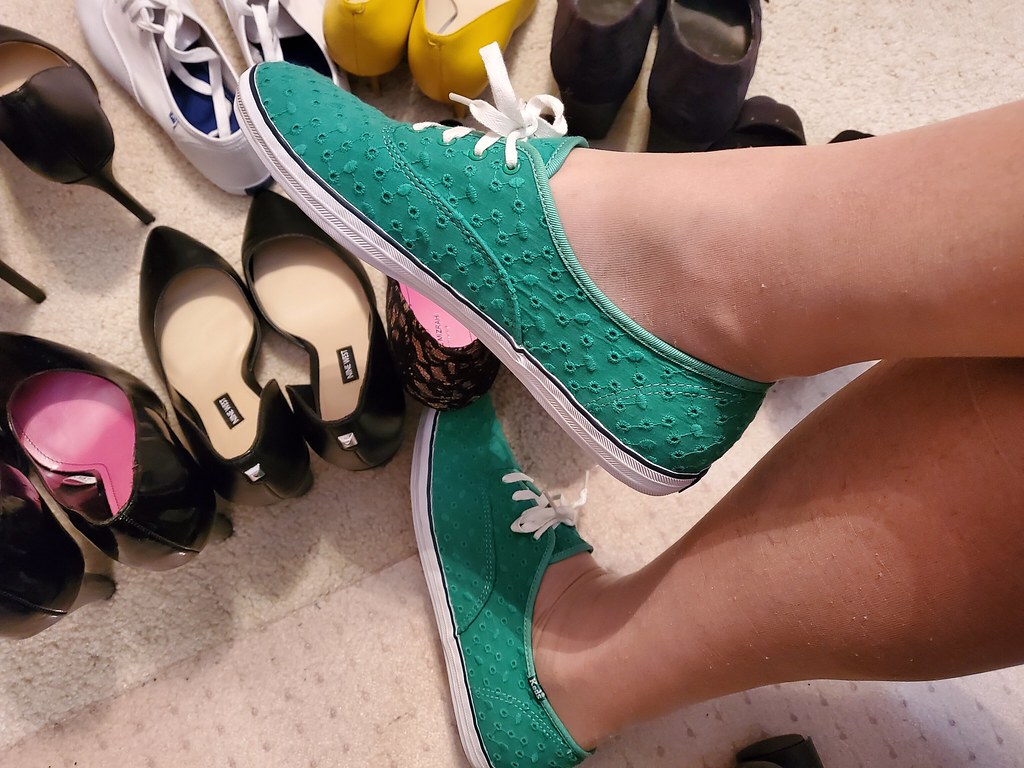 Keds Teal Eyelet Feel so good on my feet... Deborah G Flickr