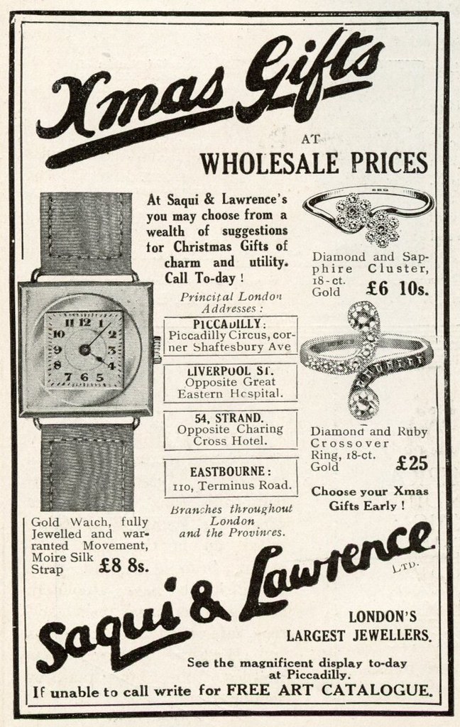 Saqui & Lawrence London's Largest Jewellers This ad appe… Flickr