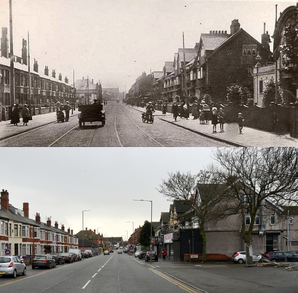 Warbreck Moor, Aintree, 1915 and 2022 Keith Jones Flickr
