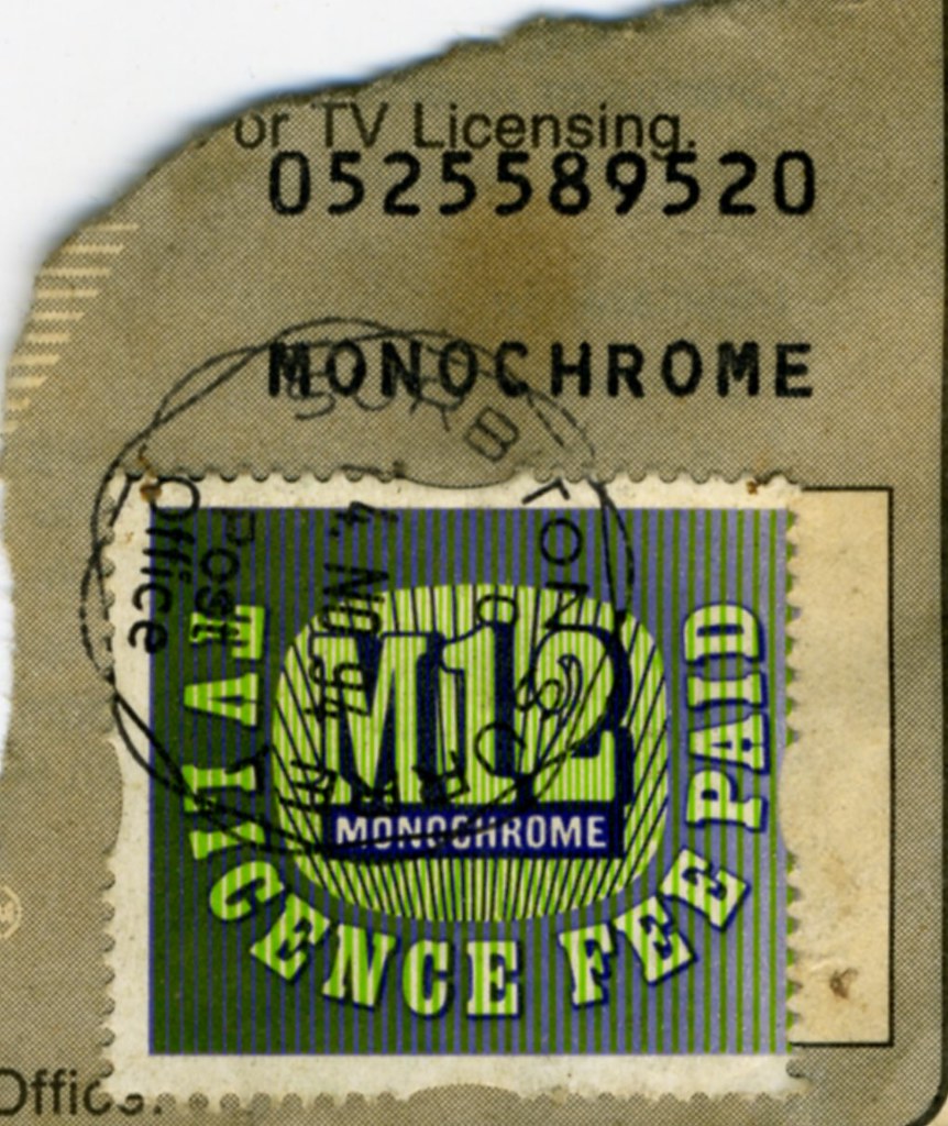 img874 Monochrome Television licence stamp 1994. Black and… Flickr
