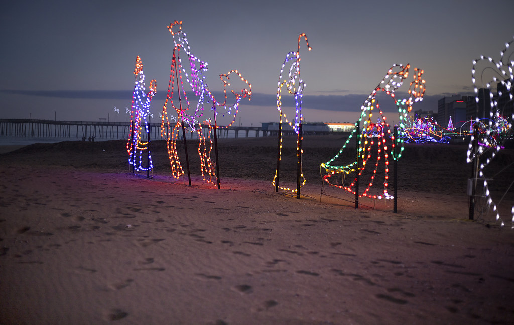 Holiday Lights at the Beach Virginia Beach oceanfront a photo on