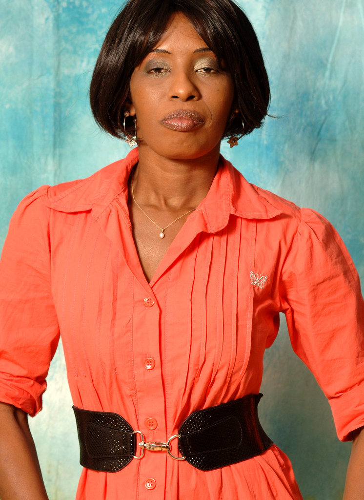 DSC_0124v Megan Jamaican Model in Orange Dress with Black … Flickr