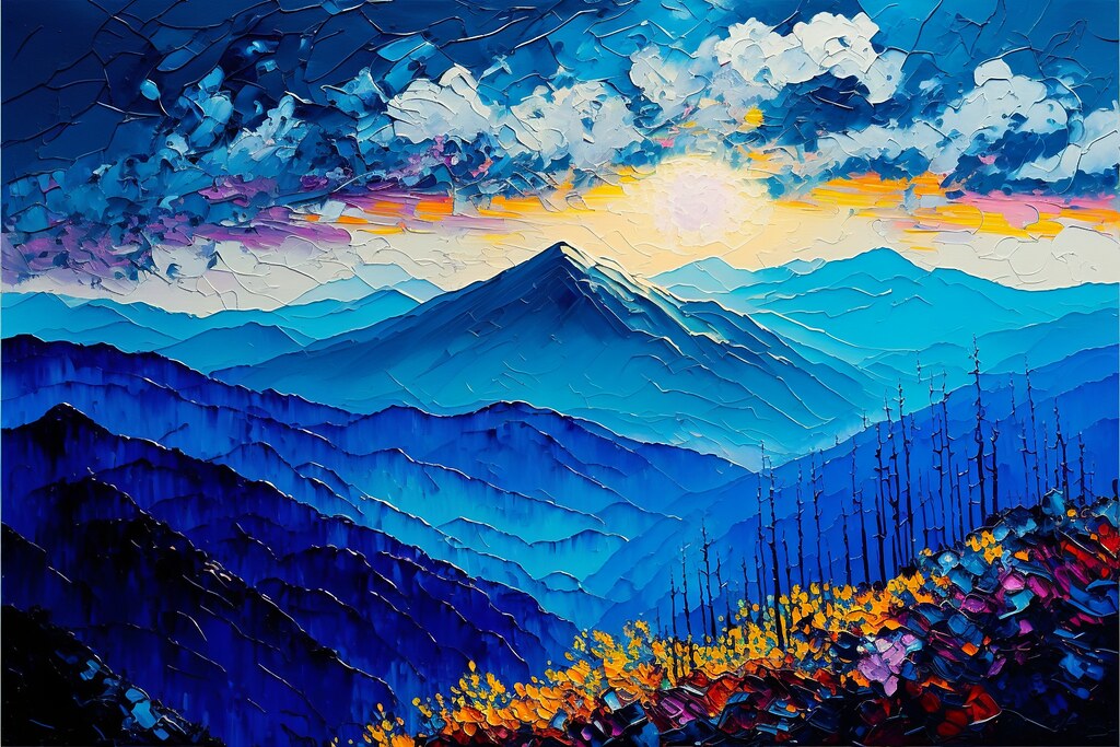 lakeglenmiss_Beautiful_Abstract_blue_ridge_mountains_Oil_P… Flickr