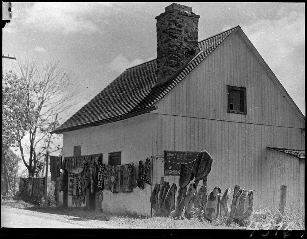 Carpets for sale outside a house, near Grondines, Quebec /… Flickr