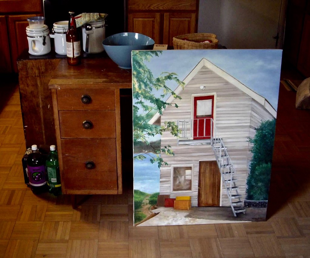 Vashon Island boat house. Oil by NH. Edward Horn Flickr