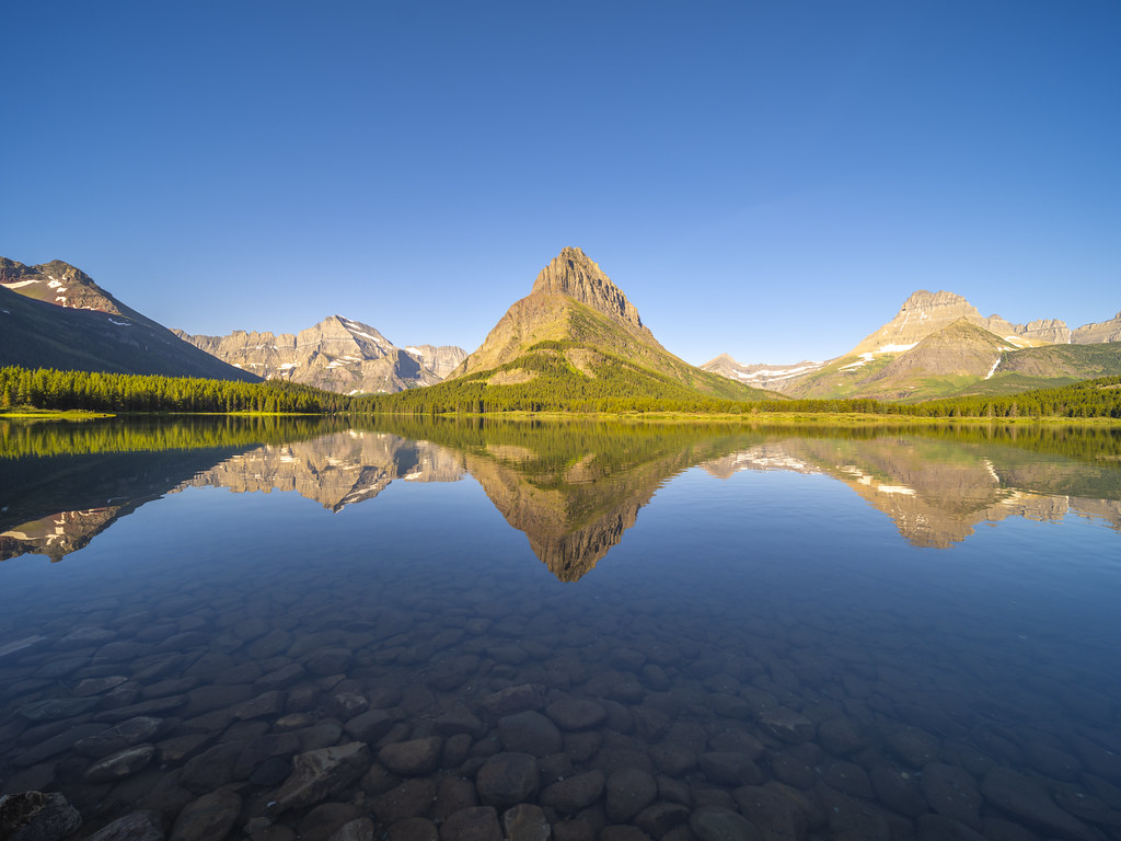 Many Glacier Grinnell Point Reflections East Glacier Swiftcurrent Lake