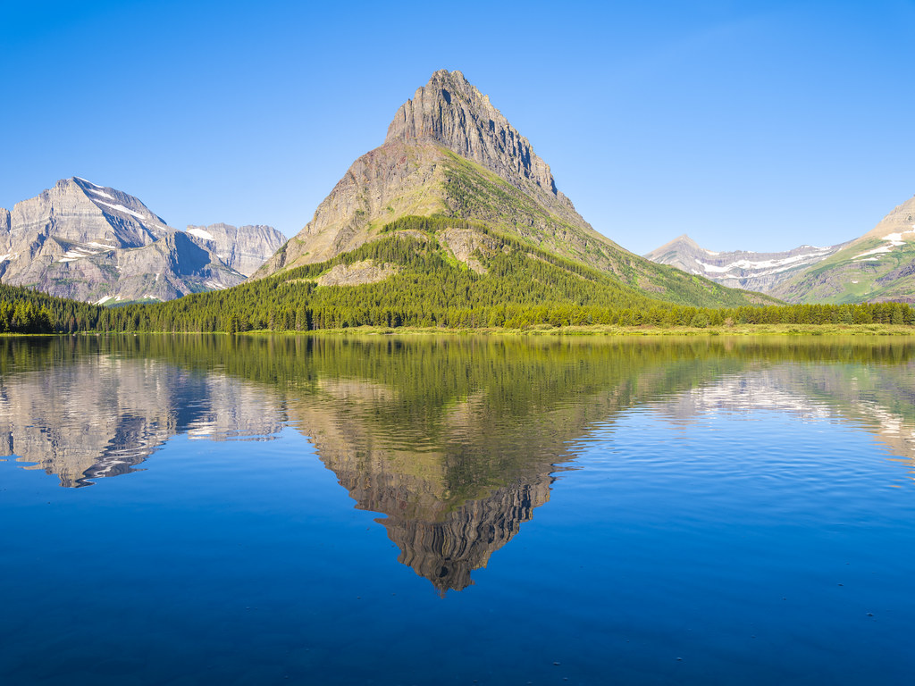 Many Glacier Grinnell Point Reflections East Glacier Swiftcurrent Lake